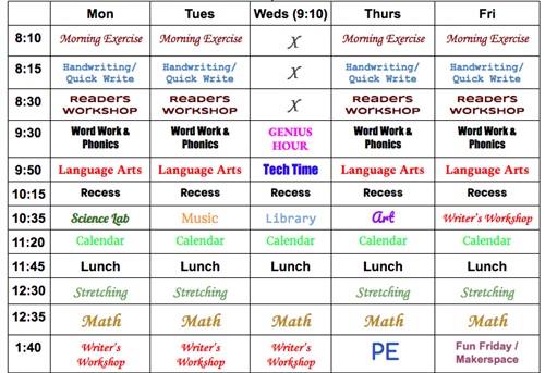 Weekly Schedule 
